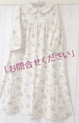 丸襟ワンピース／なごみの愛され柄／綿麻上質プリント／7〜9分袖