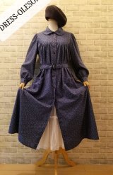 【重宝な一着】GOOD-DAYS-DRESS／インディゴカラーのコート風ワンピース／通年着用／デザイナー生地で作る／